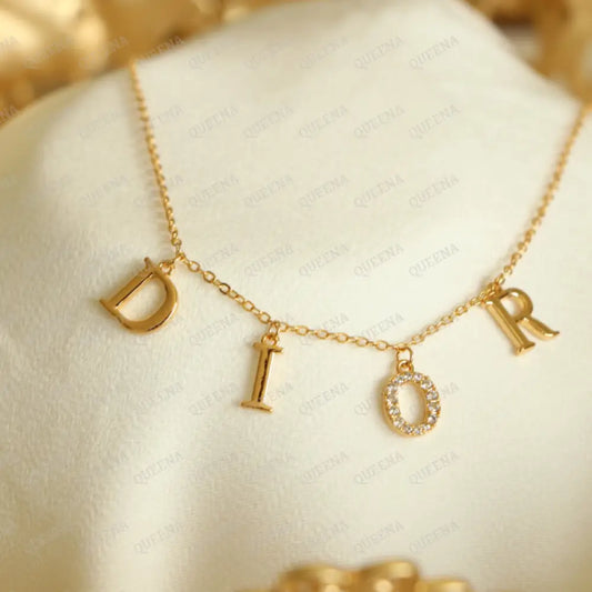 Dainty Fine Cd Lettrs Adjustable Chocker Necklace Necklaces
