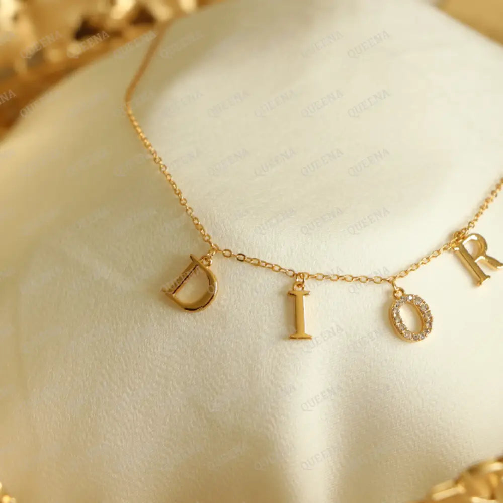 Dainty Fine Cd Lettrs Adjustable Chocker Necklace Necklaces