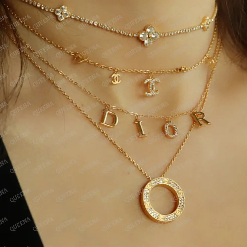Dainty Fine Cd Lettrs Adjustable Chocker Necklace Necklaces