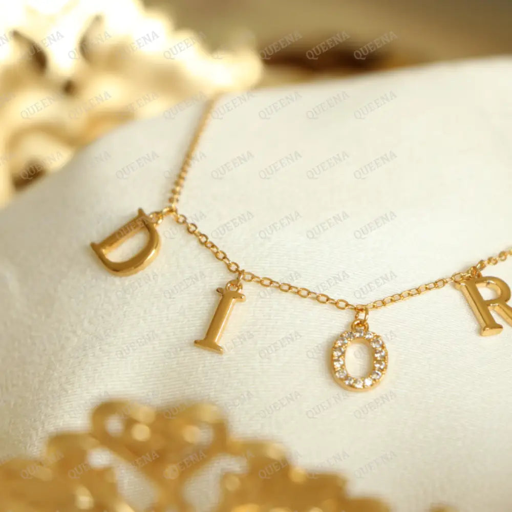 Dainty Fine Cd Lettrs Adjustable Chocker Necklace Necklaces