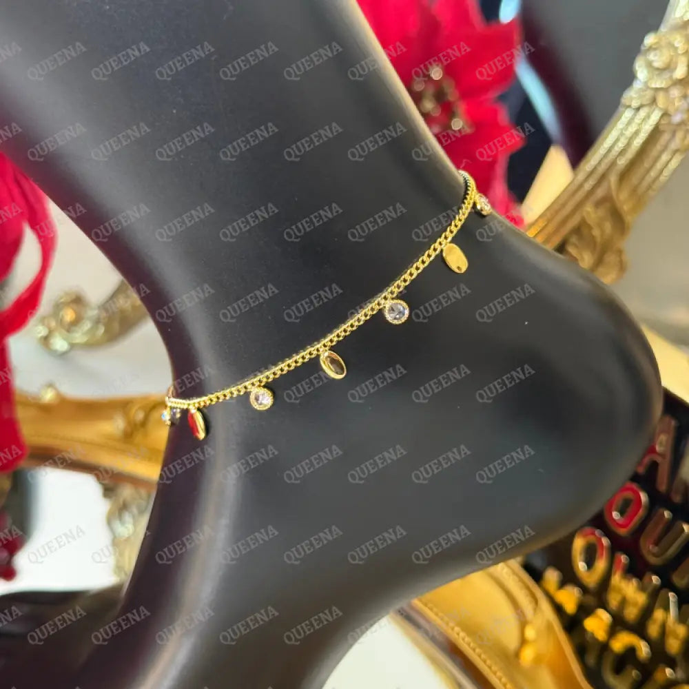 DeLara Sparkle Drops Anklet Anklet