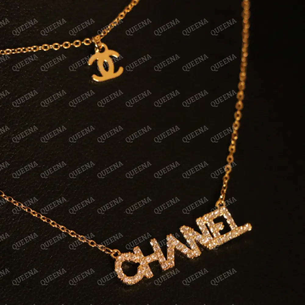Double Layers CH Choker Necklace Necklaces