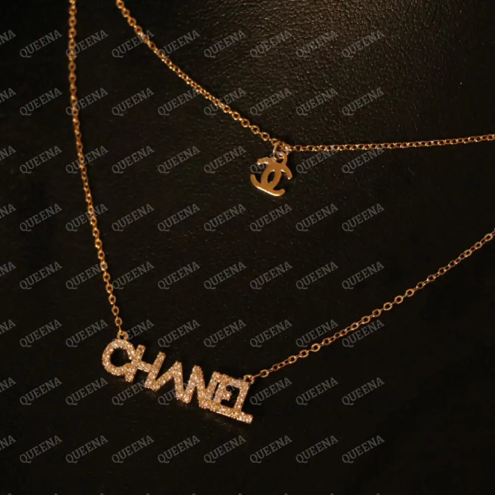 Double Layers CH Choker Necklace Necklaces