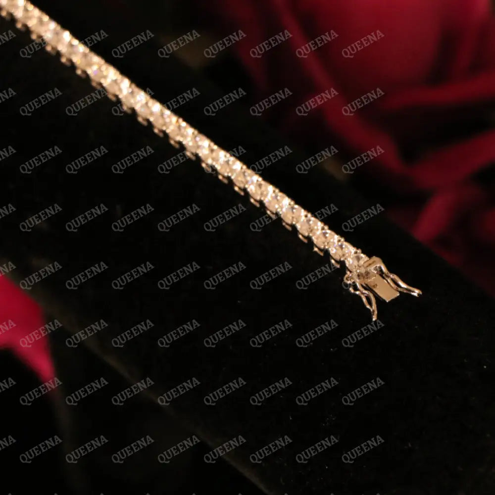Elegant Classic Moissanite Diamond Tennis Bracelet with Dimond Lock Bracelet