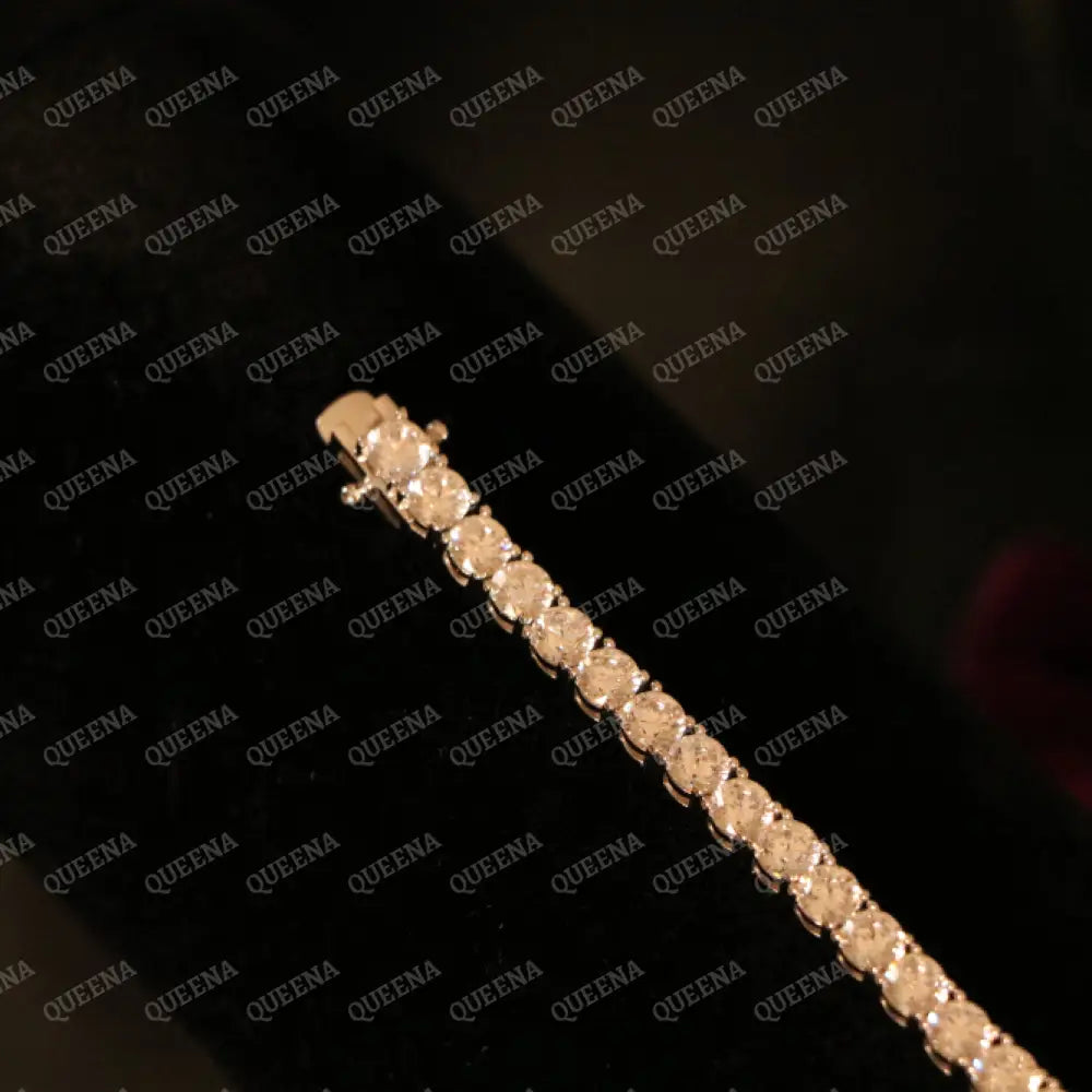 Elegant Classic Moissanite Diamond Tennis Bracelet with Dimond Lock Bracelet