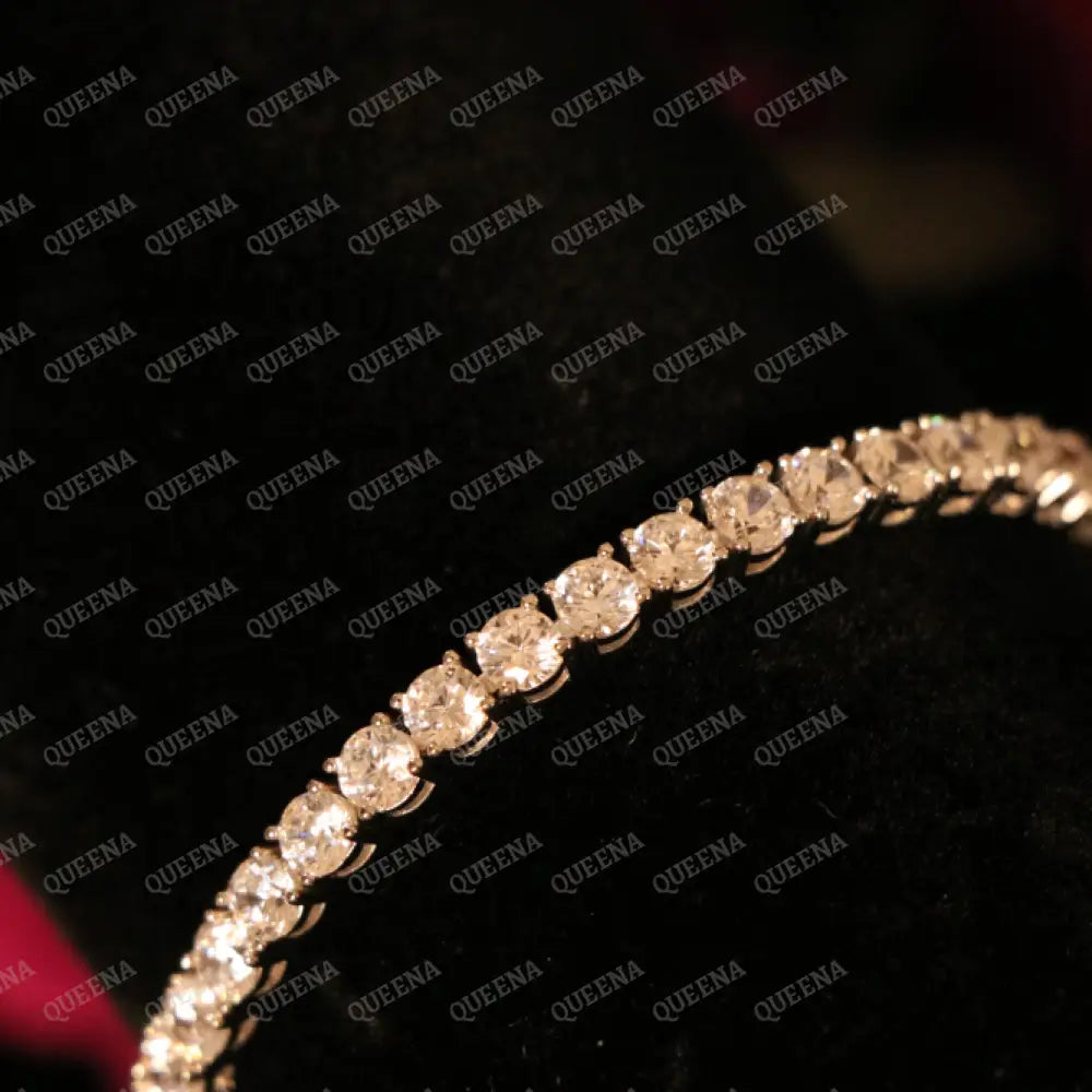 Elegant Classic Moissanite Diamond Tennis Bracelet with Dimond Lock Bracelet