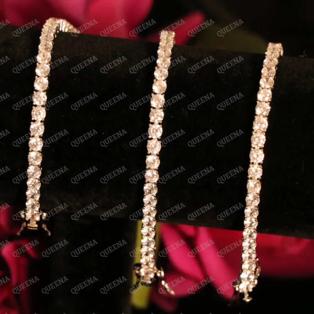 Elegant Classic Moissanite Diamond Tennis Bracelet with Dimond Lock Bracelet