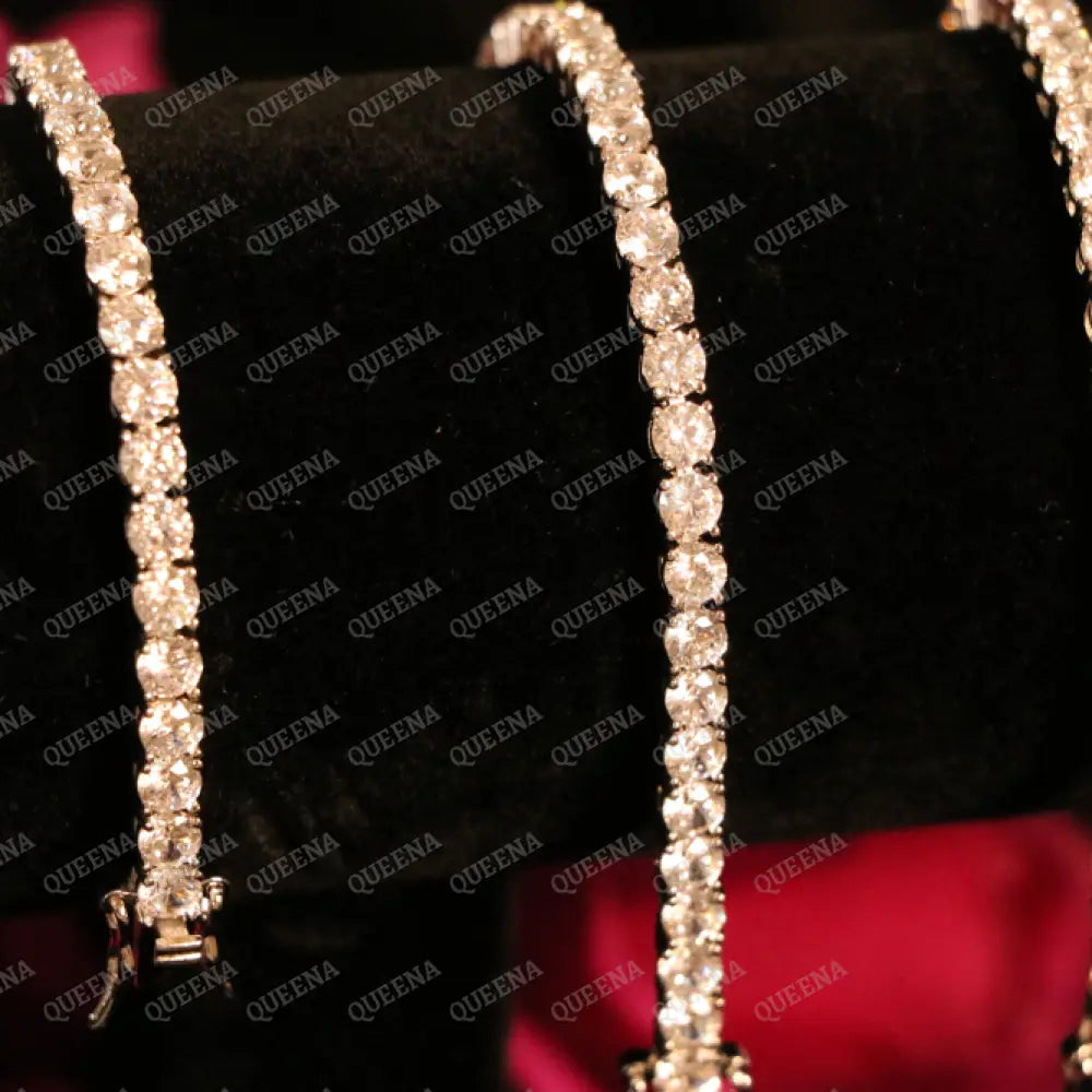 Elegant Classic Moissanite Diamond Tennis Bracelet with Dimond Lock Bracelet
