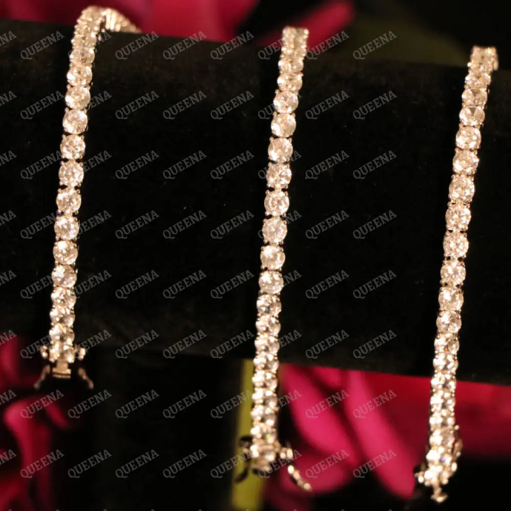 Elegant Classic Moissanite Diamond Tennis Bracelet with Dimond Lock Bracelet