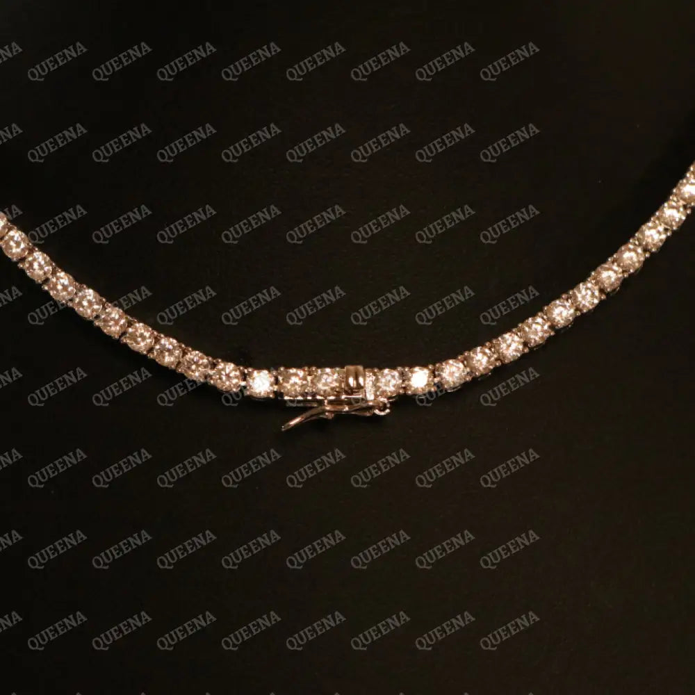 Elegant Classic Moissanite Diamond Tennis Choker Necklace with Dimond Lock Necklaces