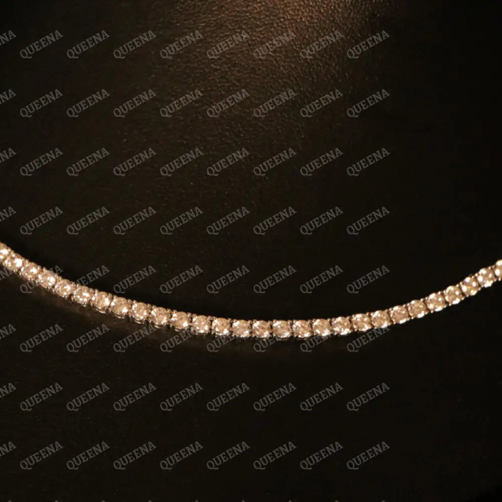 Elegant Classic Moissanite Diamond Tennis Choker Necklace with Dimond Lock Necklaces