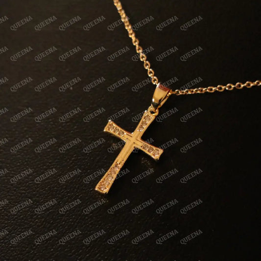 Elegant Golden Cross Necklace Necklaces