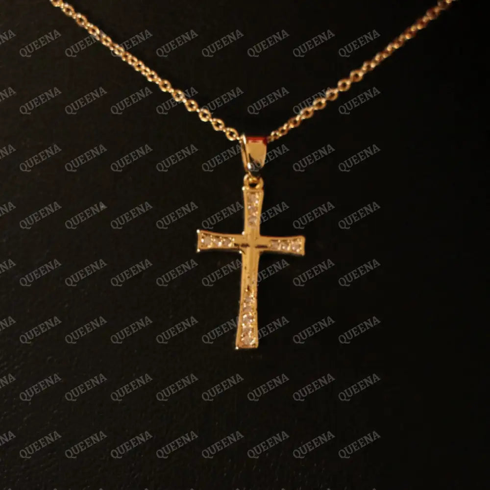 Elegant Golden Cross Necklace Necklaces