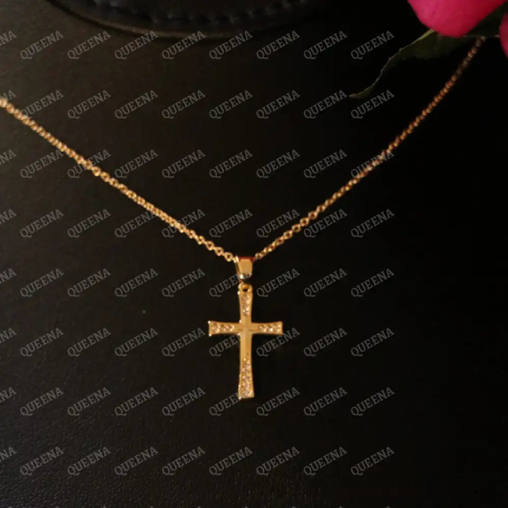 Elegant Golden Cross Necklace Necklaces