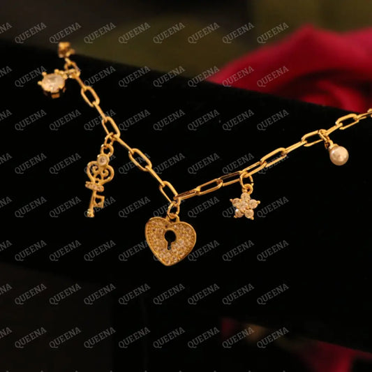 Endless Love Charms Paperclip Bracelet - Bracelet