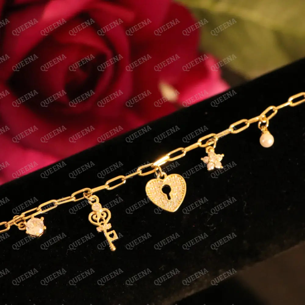 Endless Love Charms Paperclip Bracelet - Bracelet