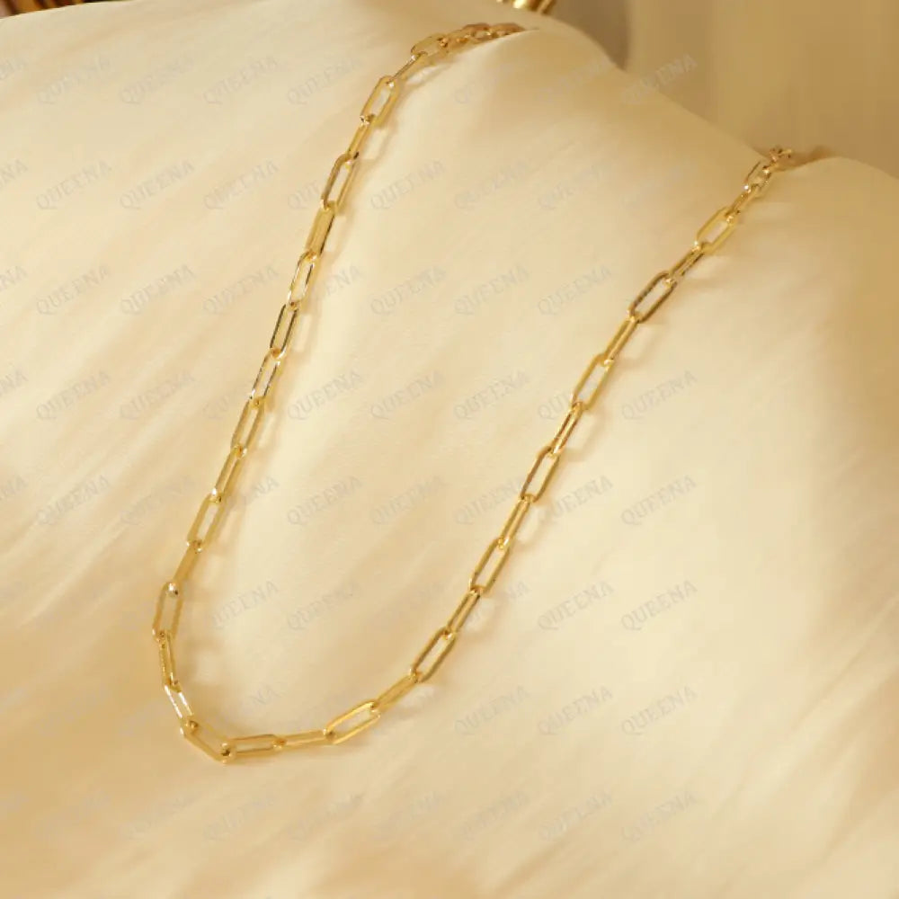 Essential Golden Simple Paper Clip Chain Necklace Necklaces