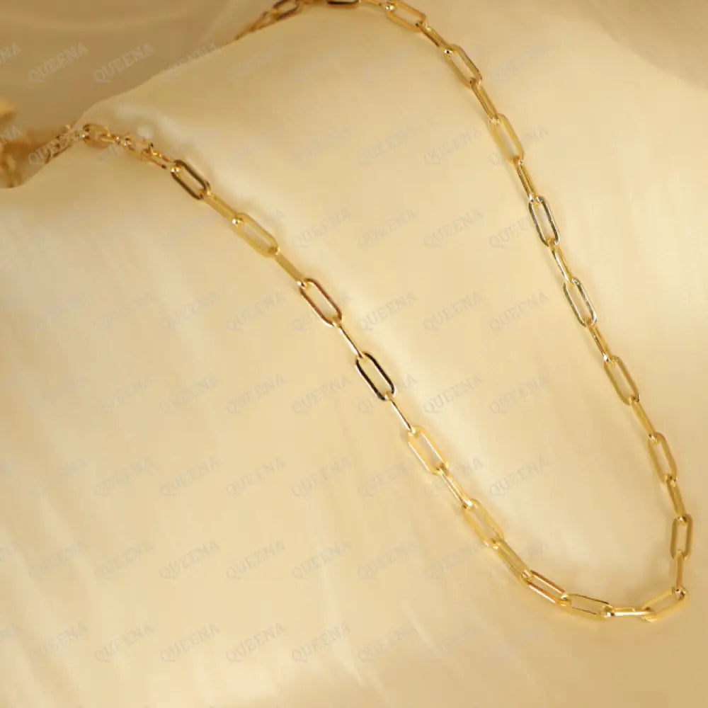 Essential Golden Simple Paper Clip Chain Necklace Necklaces