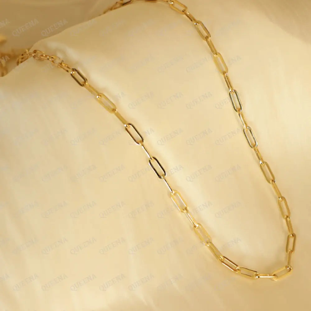 Essential Golden Simple Paper Clip Chain Necklace Necklaces