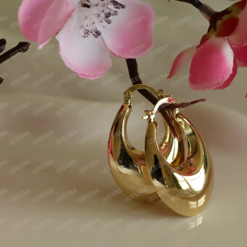 Evie Gold Oval Chunky Earrings