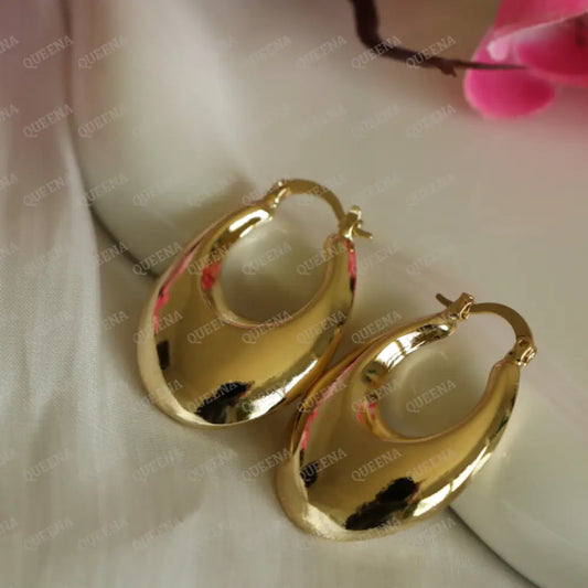 Evie Gold Oval Chunky Earrings