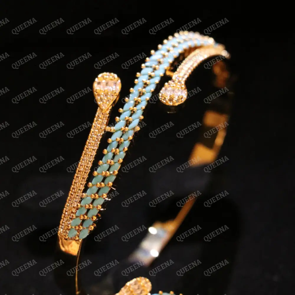 Glamour Fayroz Luxe Half Set Stud with Zircon Stones - High Quality 18k Gold Plated Statement Design - Jewelry Sets