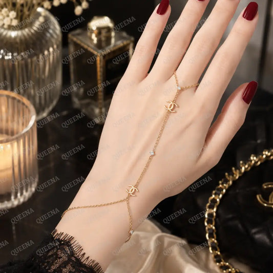Golden CH Hand Chain Bracelet - Bracelet