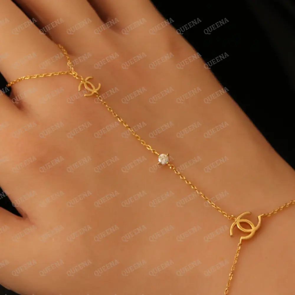 Golden CH Hand Chain Bracelet Bracelet