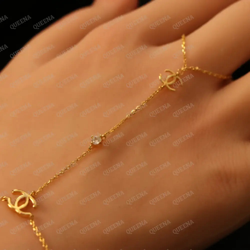 Golden CH Hand Chain Bracelet Bracelet