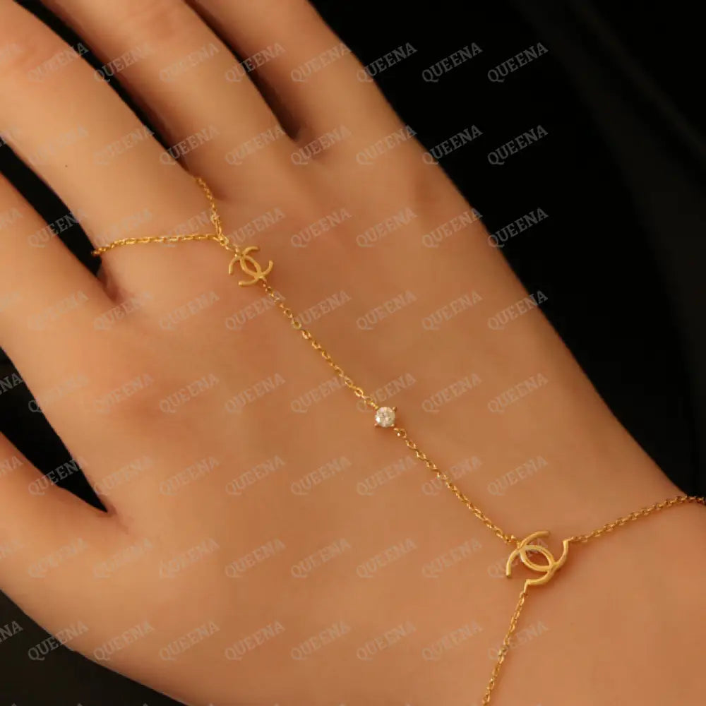 Golden CH Hand Chain Bracelet Bracelet