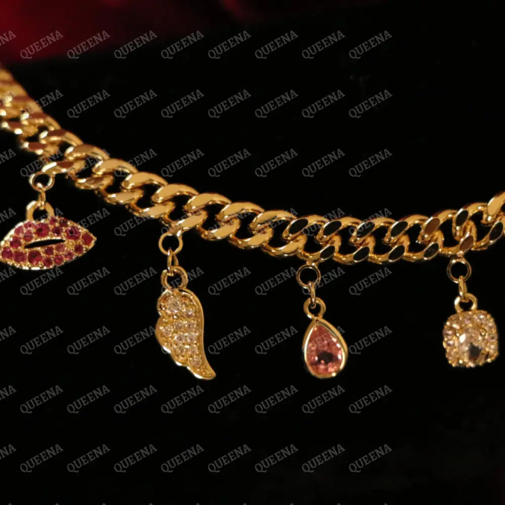 Golden Chain Bracelet with sparkle Charms Bracelet