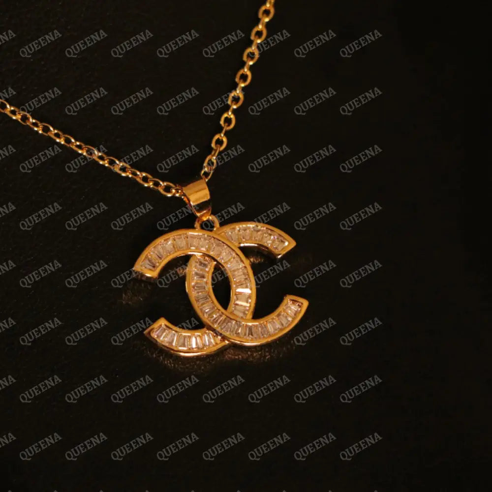 Golden Crystals CH Pendant Necklace Necklaces