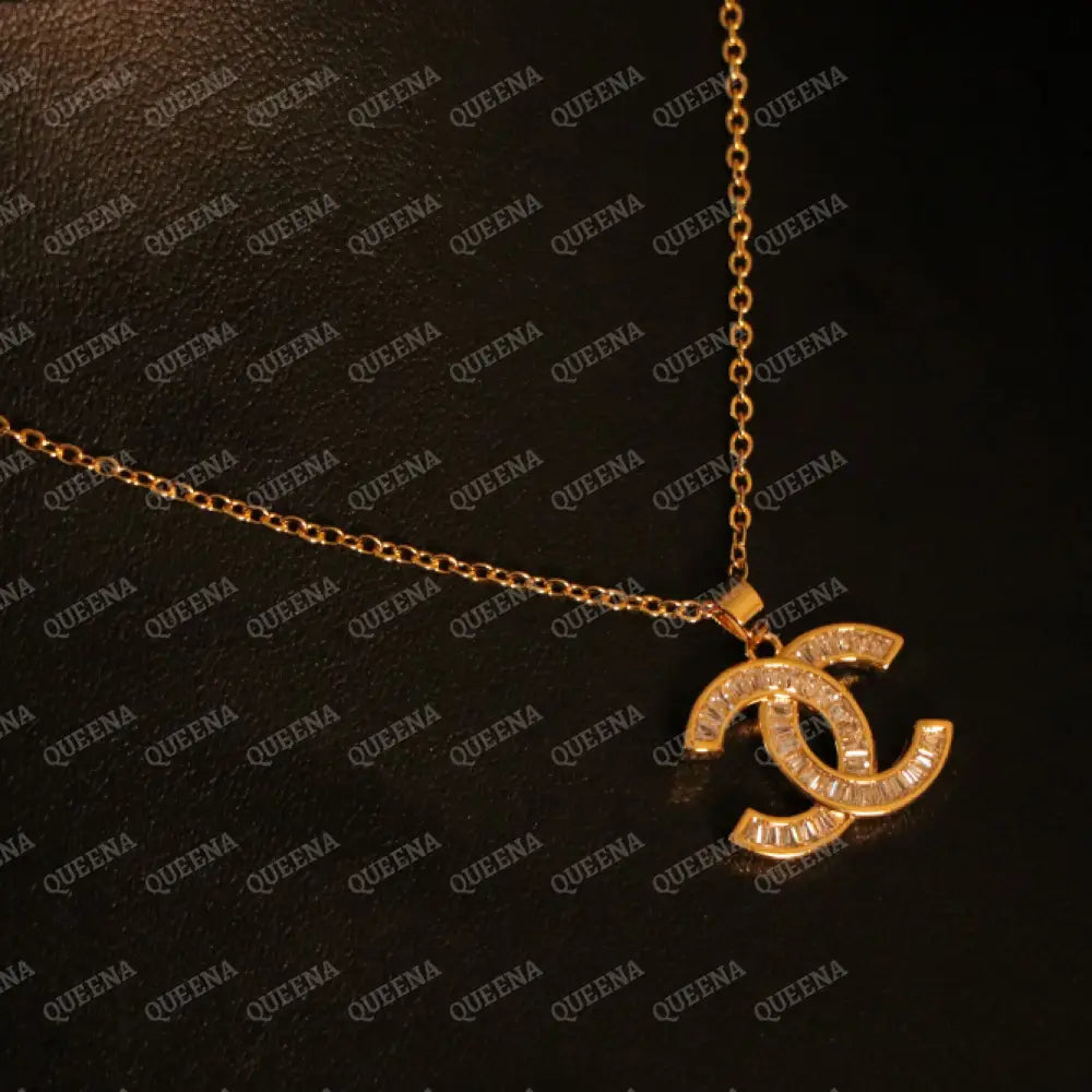 Golden Crystals CH Pendant Necklace Necklaces