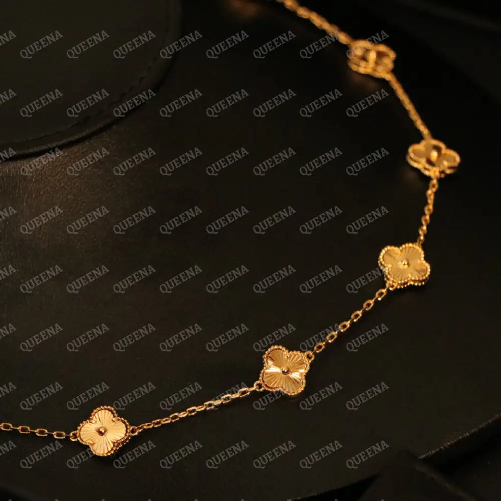 Golden Mini Clovers Choker Necklace Necklaces