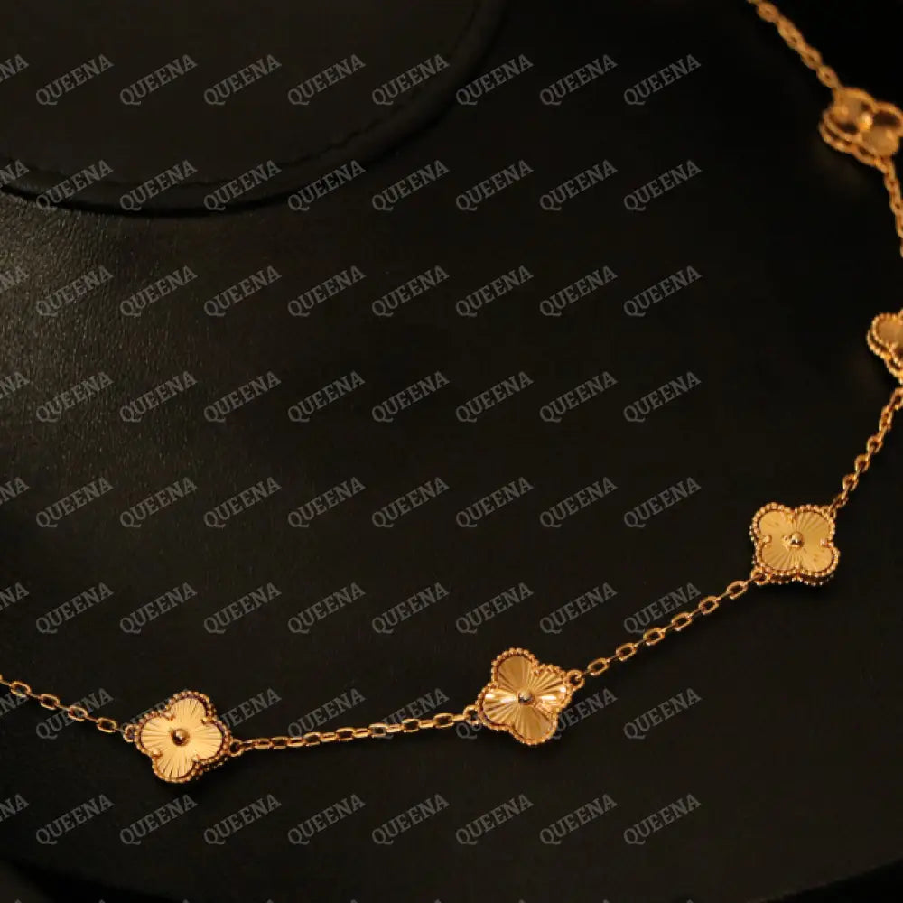 Golden Mini Clovers Choker Necklace Necklaces