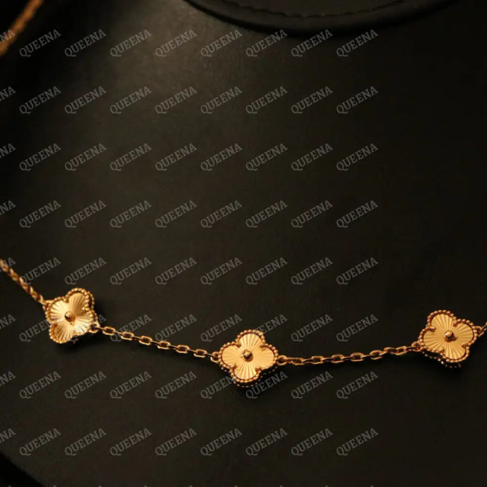 Golden Mini Clovers Choker Necklace Necklaces
