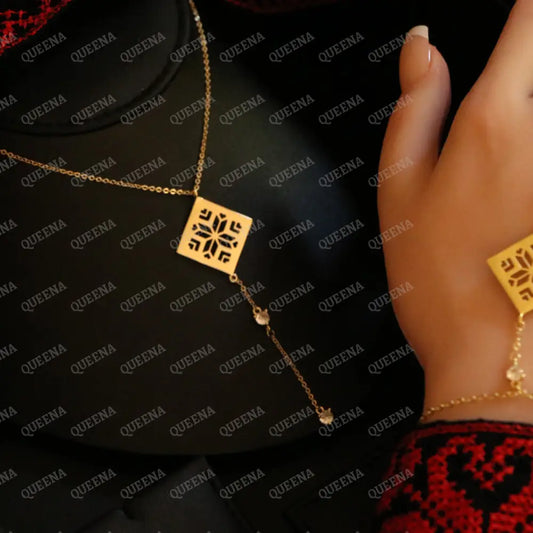 Heritage Palestine Star Glow Jewelry Set - High Quality 18k Gold Plated Statement Piece Jewelry Sets