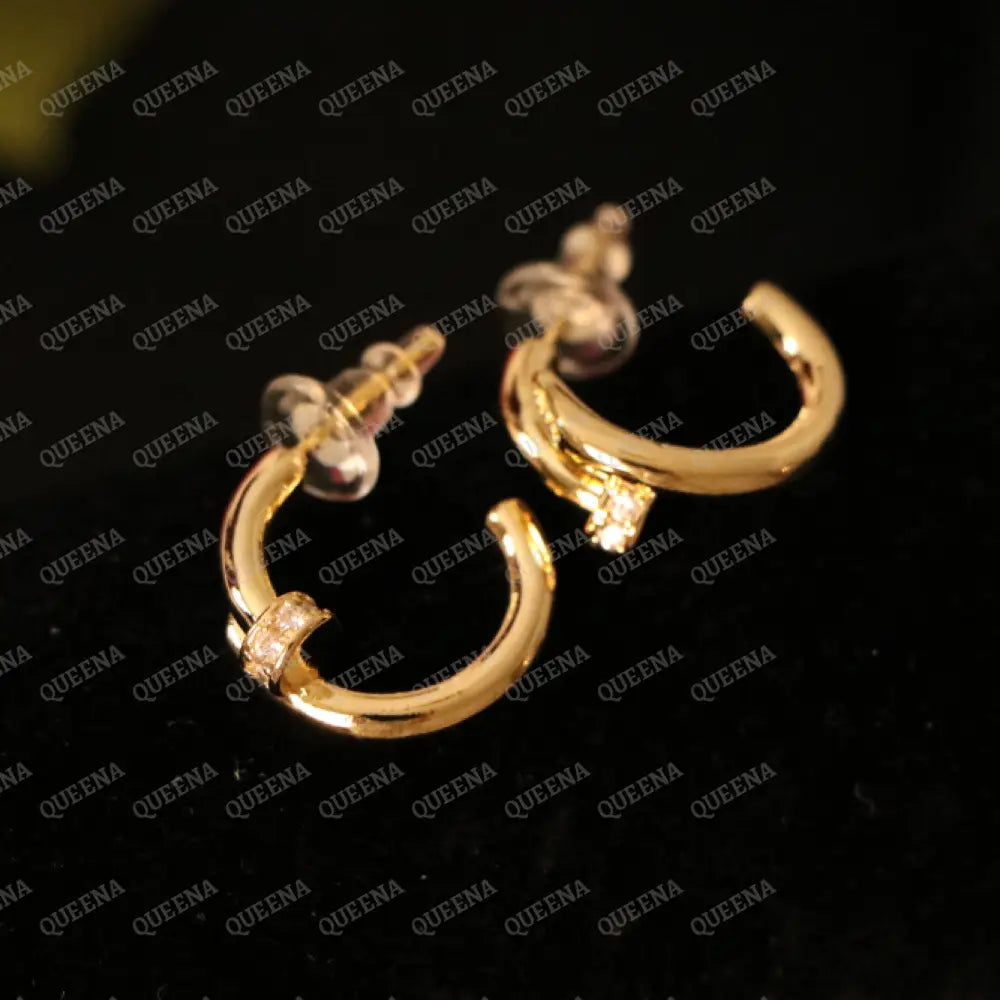 Iconic Nail Earrings Stud with Zircons earrings