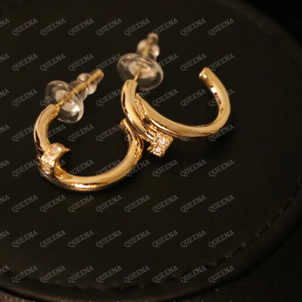 Iconic Nail Earrings Stud with Zircons earrings