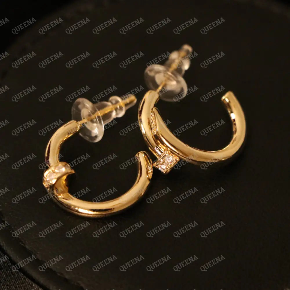 Iconic Nail Earrings Stud with Zircons earrings