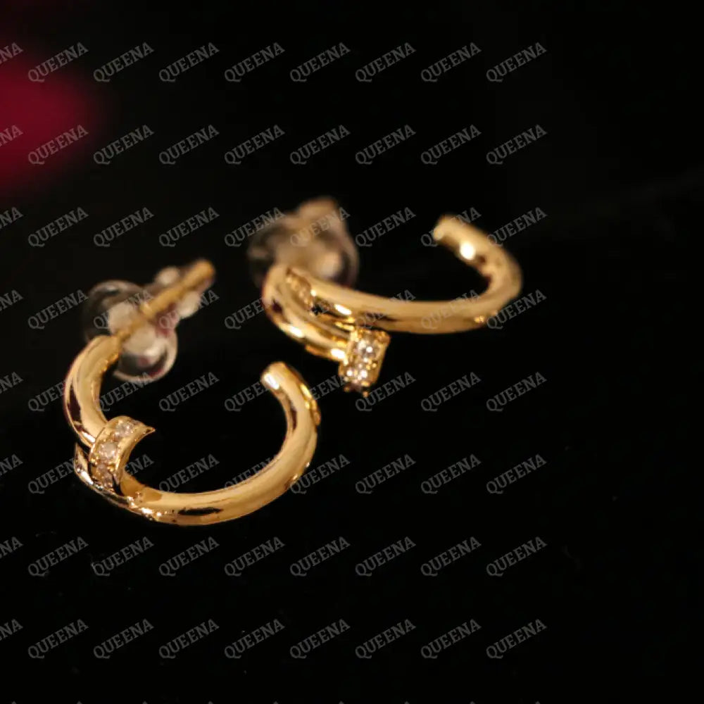 Iconic Nail Earrings Stud with Zircons earrings