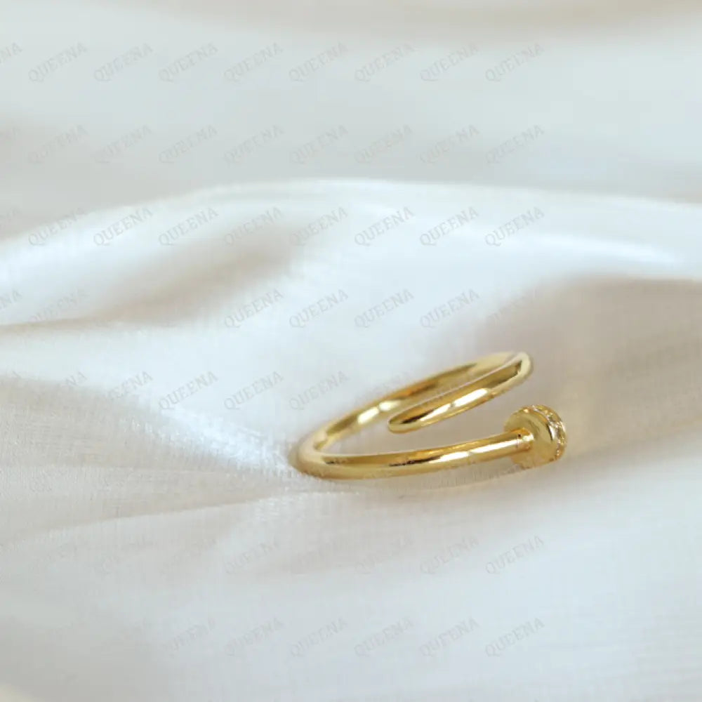 Iconic Nail Ring With Zircon - Free Size Ring Adjustable Rings