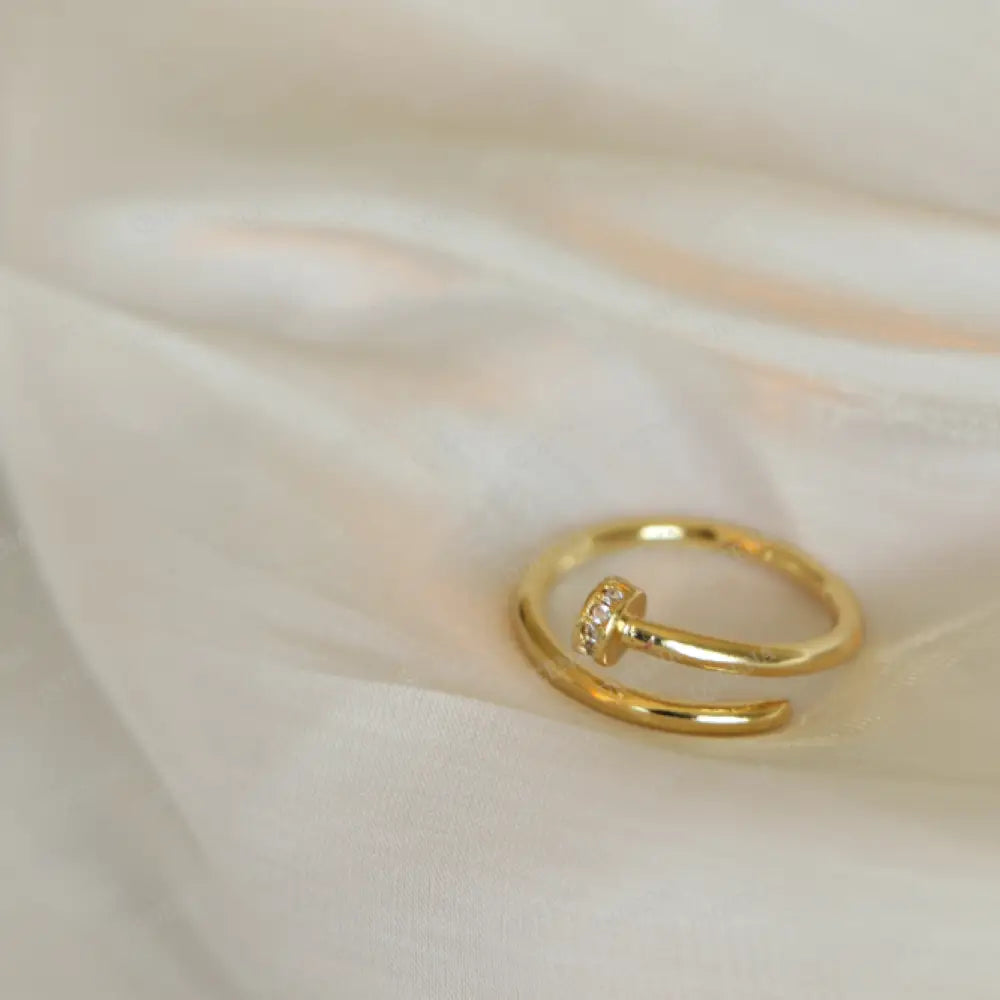 Iconic Nail Ring With Zircon - Free Size Ring Adjustable Rings