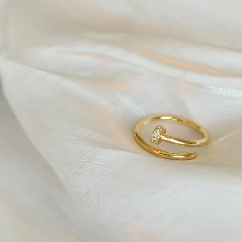 Iconic Nail Ring With Zircon - Free Size Ring Adjustable Rings