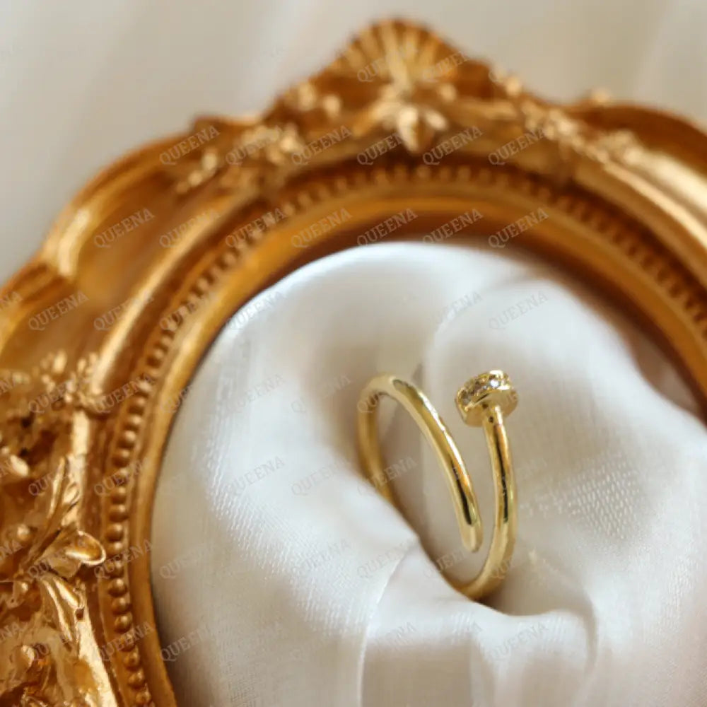 Iconic Nail Ring With Zircon - Free Size Ring Adjustable Rings