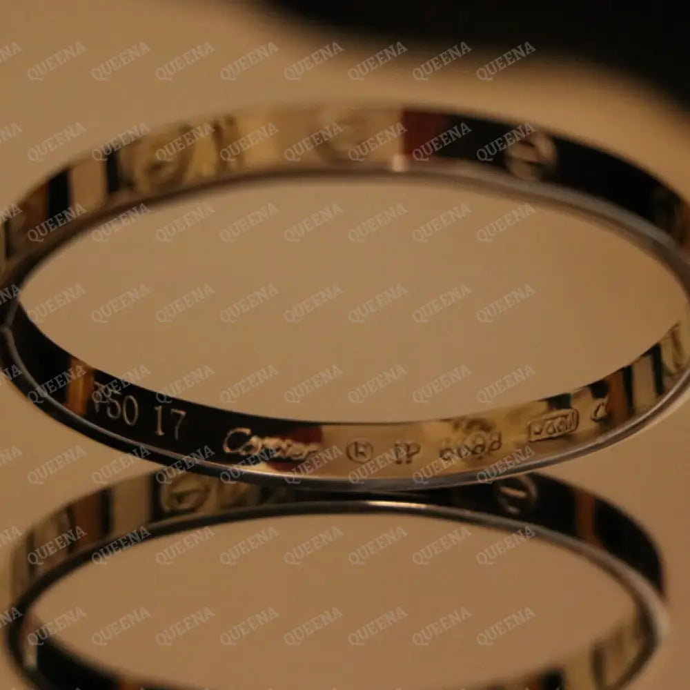 Iconic SILVER Bangle Plain LOVE Bracelet Medium Size 17 Bracelet