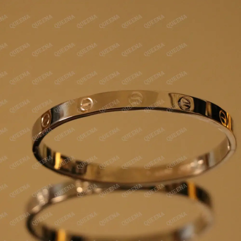 Iconic SILVER Bangle Plain LOVE Bracelet Medium Size 17 Bracelet