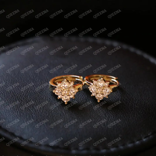 LAMAR Flower Crystal Hoop Earrings Earrings