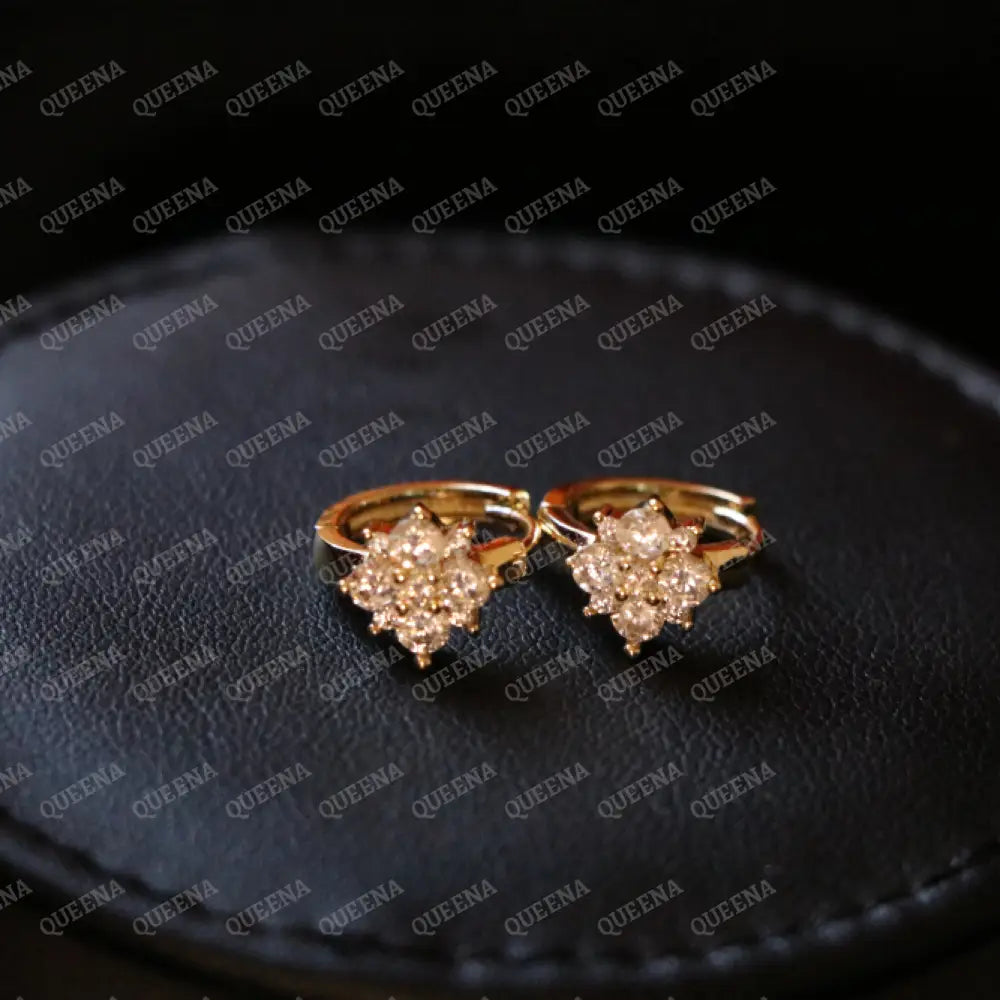 LAMAR Flower Crystal Hoop Earrings Earrings