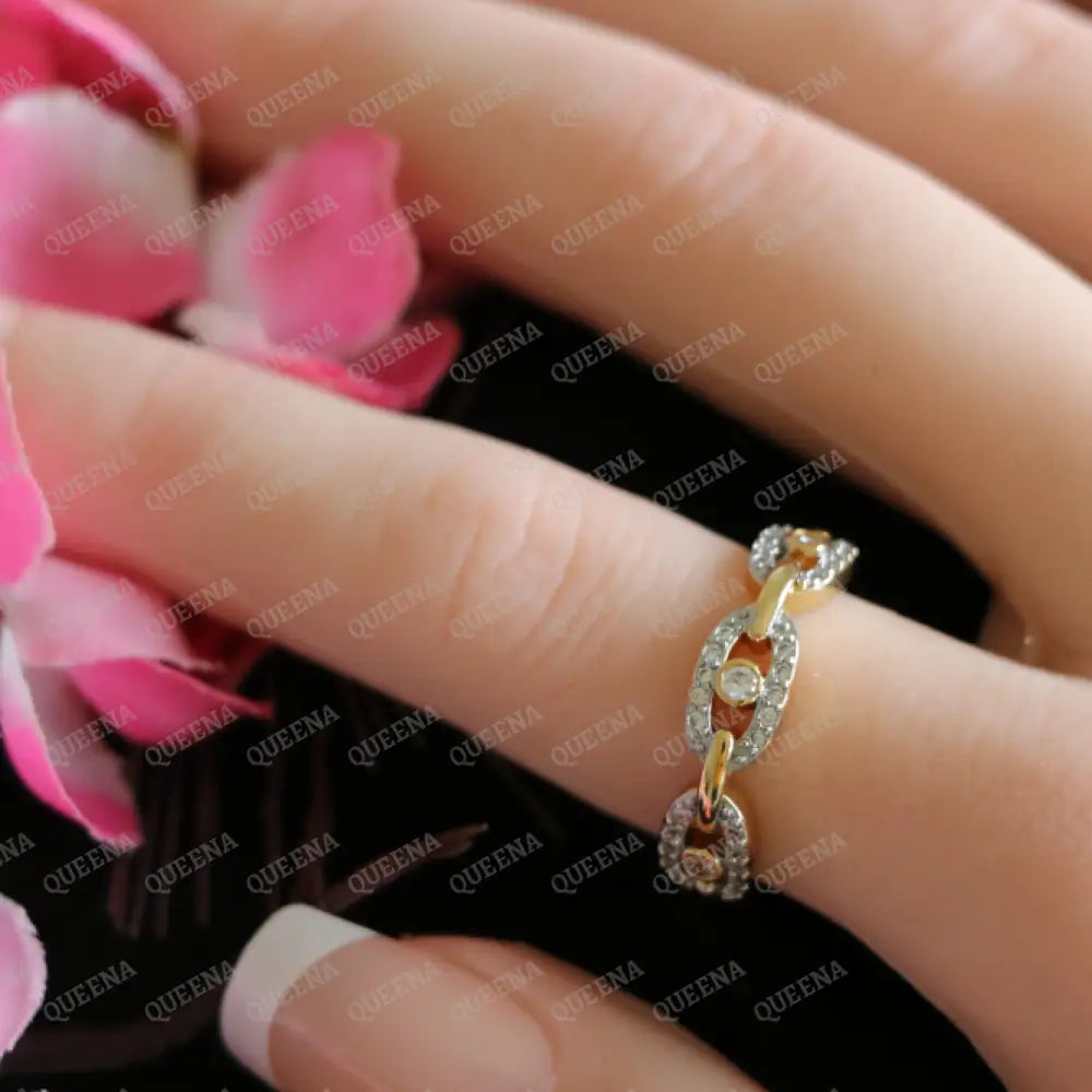 Layana Mix Gold with Silver Ring Studded with Full Zircon - Adjustable (Free Size) Rings